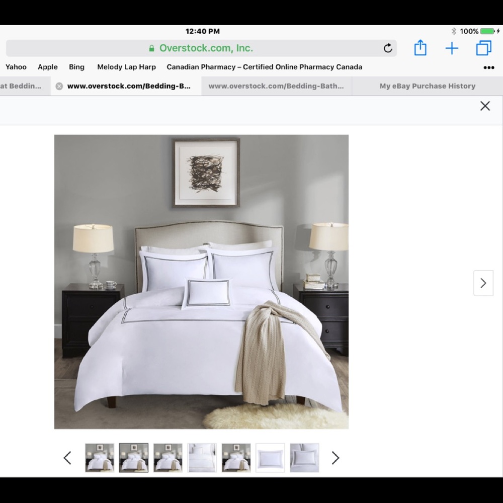 Duvet set King 1000ct cotton 4 piec